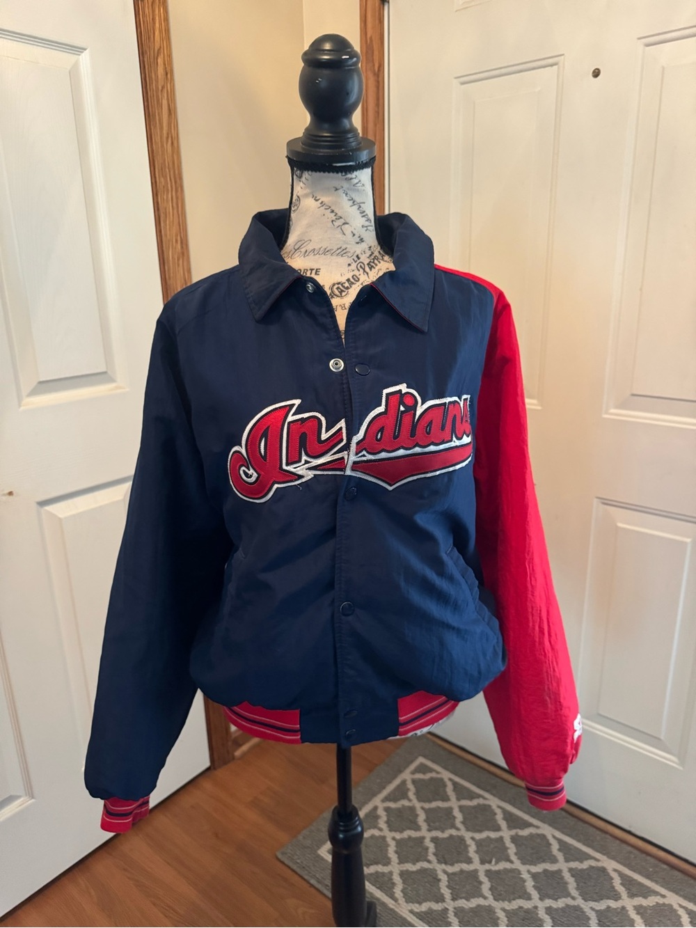 Indians Starter Diamond Women’s Jacket - Navy & Red Vintage 90s
